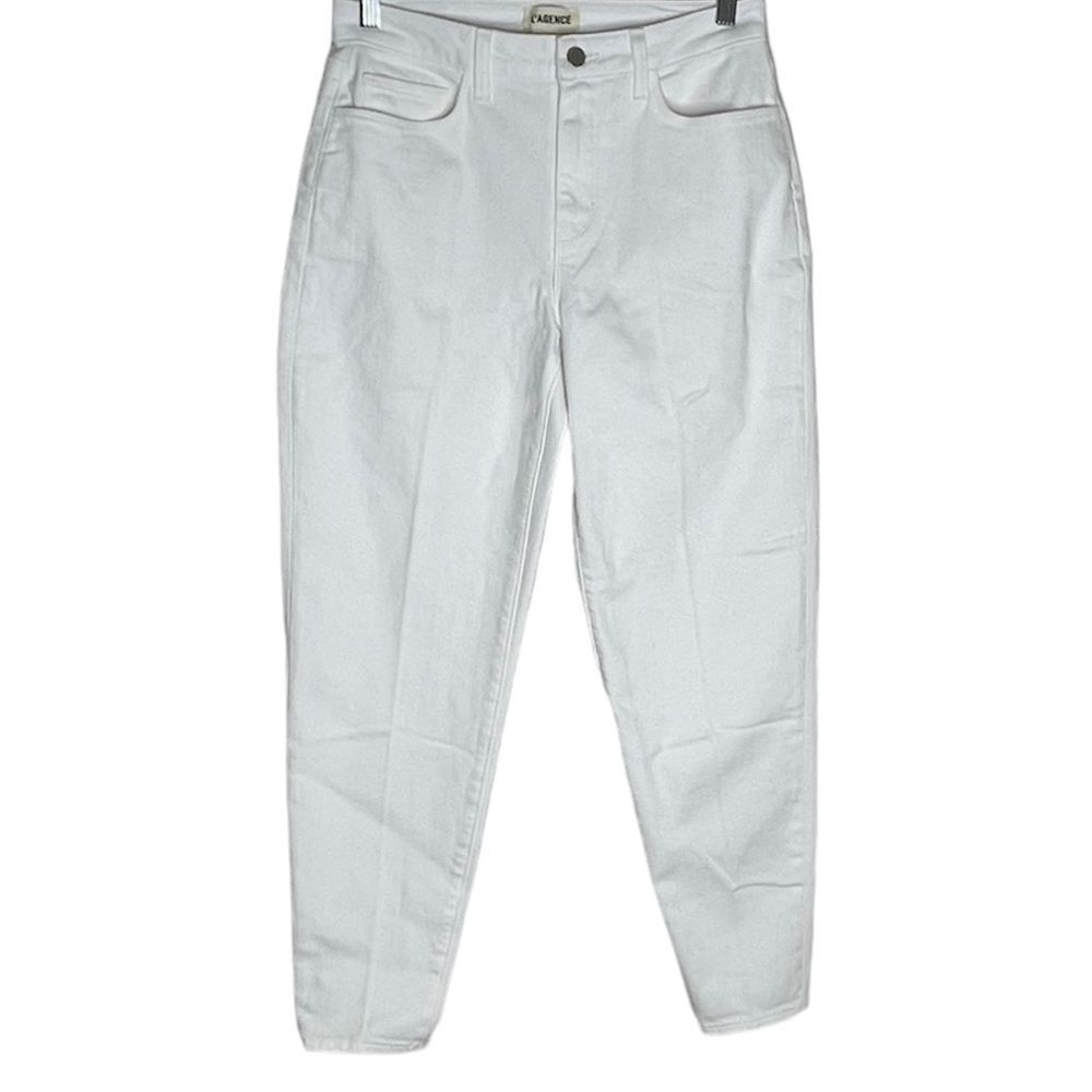 L’Agence White Carotte High Rise Tapered Leg Jeans Size 25